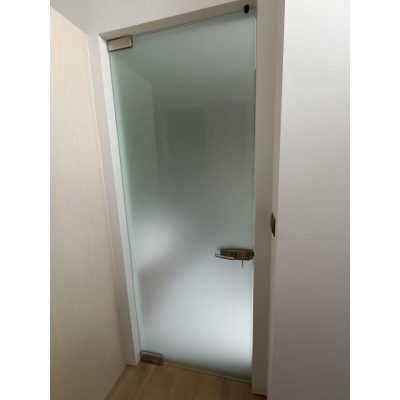 Frameless self closing glass door