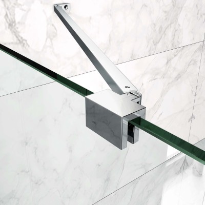 Shower glass support bars