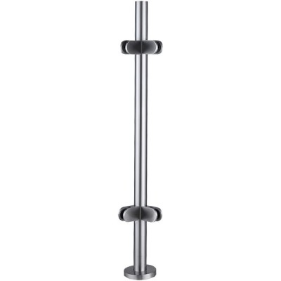 42.4mm glass balustrade black round posts