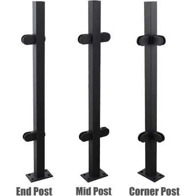 Glass balustrade posts black