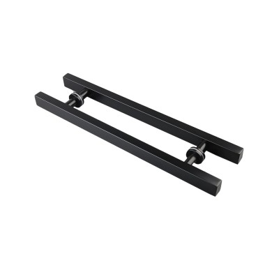 square black glass door handle